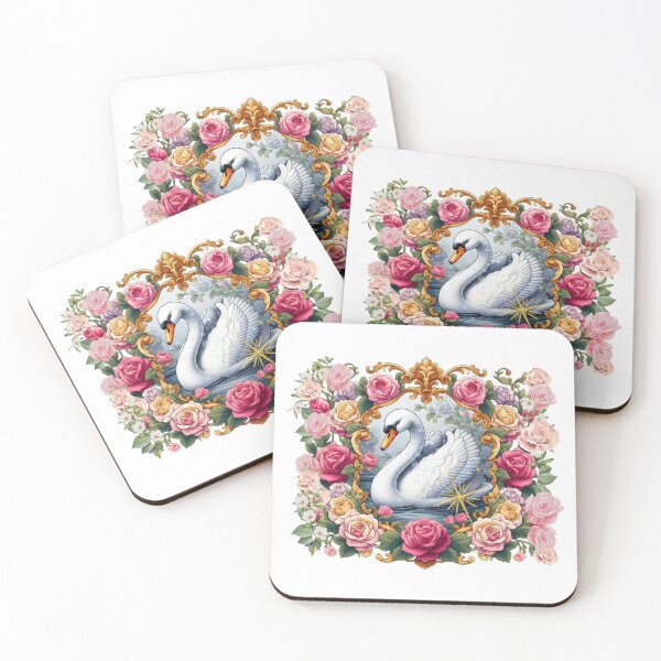 Item preview, Beautiful Pink Swan, flowers, femininity, beauty and love, rococò vibes designed and sold by Sugar Wisdom .
