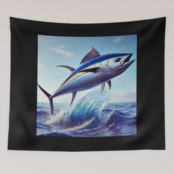 Item preview, Bluefin Tuna Jumping in Ocean designed and sold by BackgroundND.
