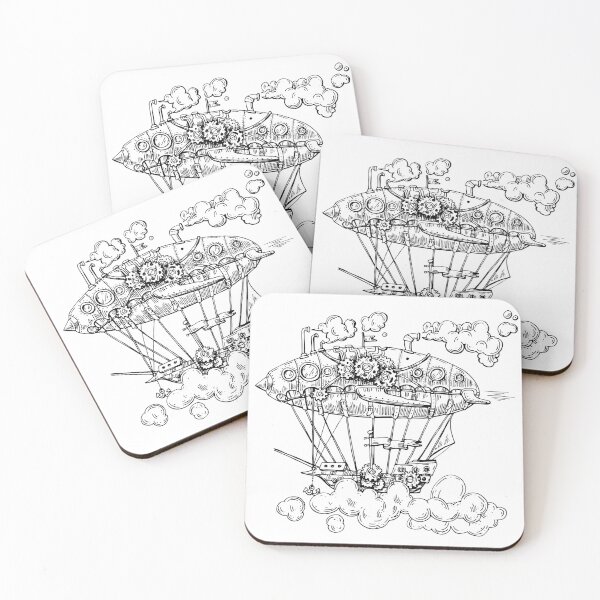 Item preview, Hand Drawn Steampunk Air Ship designed and sold by Estalon.