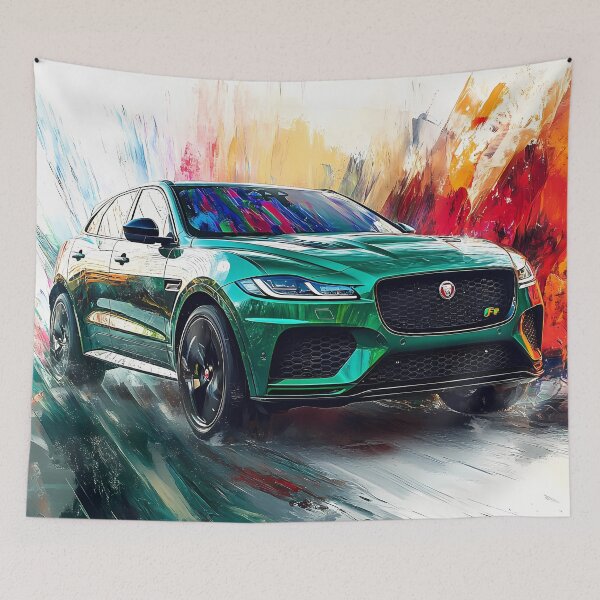 Item preview, Pop Art Jaguar F-Pace SVR – British Racing Green designed and sold by AutoPopStudio.