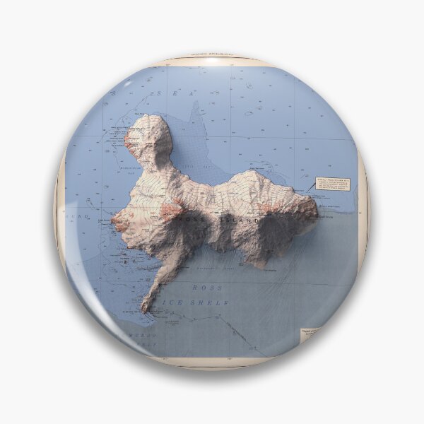 Item preview, 1970 Ross Island, Antarctica, Shaded Relief Map 3D digitally rendered designed and sold by ThinkAboutMaps.