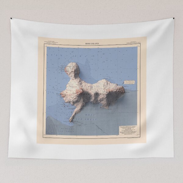 Item preview, 1970 Ross Island, Antarctica, Shaded Relief Map 3D digitally rendered designed and sold by ThinkAboutMaps.