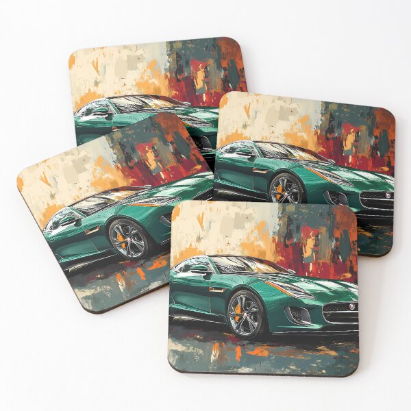 Item preview, British Racing Green Jaguar F - Type Coupe  -  Pop Art designed and sold by AutoPopStudio.