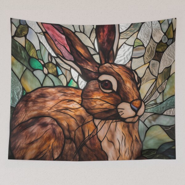 Item preview, Jackrabbit in Stained Glass designed and sold by RedHandedOD.