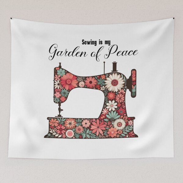 Item preview, Sewing machine & Flowers Seamstress Gift designed and sold by EwaVerse.