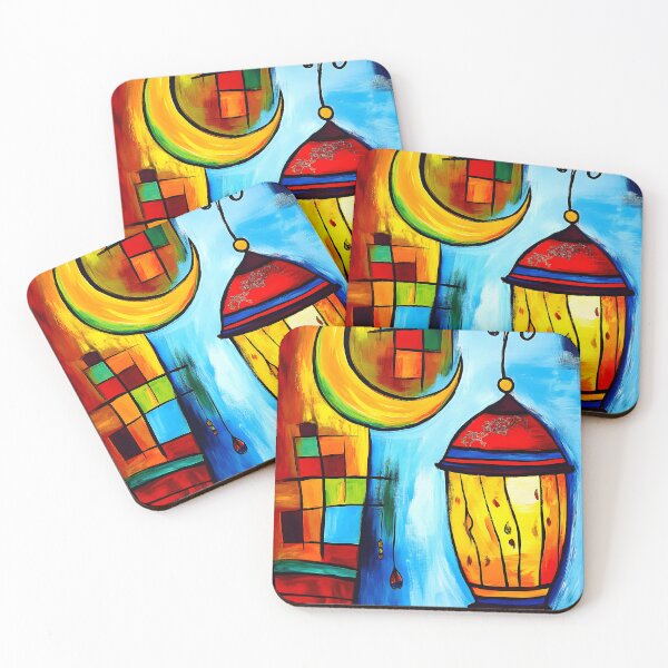 Item preview, Crescent & Lantern Harmony | Abstract Ramadan Skyline in Colorful Geometry designed and sold by FUNqoosh.