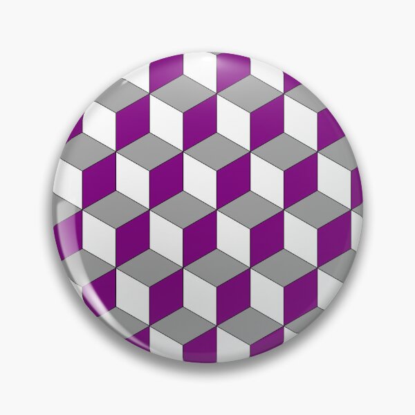 Item preview, 3D Geometric Cube Pattern - Gray, Purple, White designed and sold by QueenTheBean.