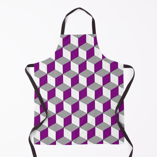 Item preview, 3D Geometric Cube Pattern - Gray, Purple, White designed and sold by QueenTheBean.