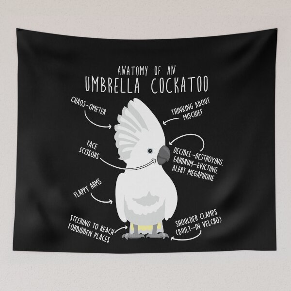 Item preview, Umbrella Cockatoo Parrot Anatomy designed and sold by Clara Hollins.