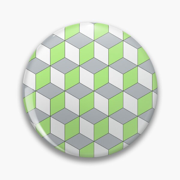 Item preview, 3D Geometric Cube Pattern - Gray, White, Green designed and sold by QueenTheBean.