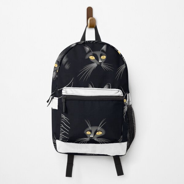 Item preview, Abstract Black Cats with Glowing Yellow Eyes on Dark Background. designed and sold by MirraStore.