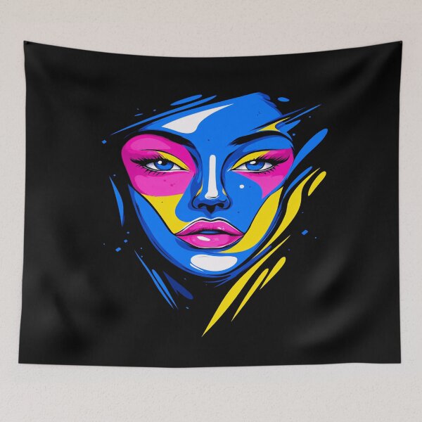 Item preview, Vibrant Abstract Pop Art Face designed and sold by Taans-Creation.