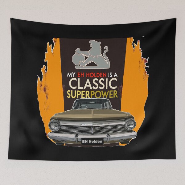 Item preview, Classic Gold Coloued EH Holden Sedan with Superpower Art designed and sold by Michael van der Hoorn.