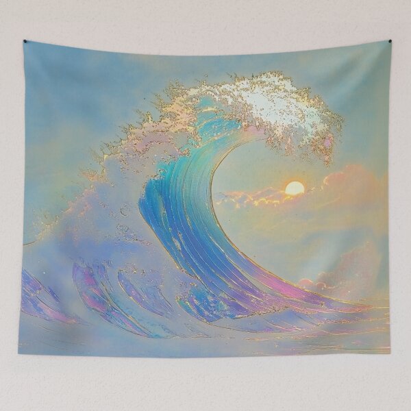 Item preview, Rainbow Ocean Wave Painting designed and sold by MagicalOceanArt.