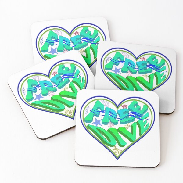 Item preview, Free Dive Double Heart Graphic Design designed and sold by MoeTiff.