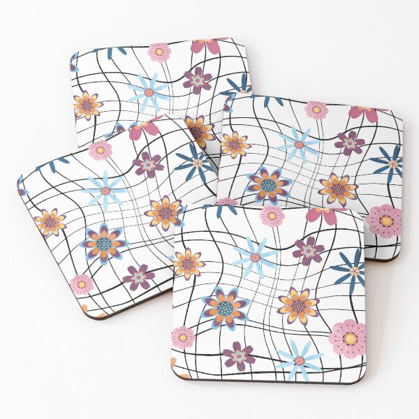 Item preview, Colorful flowers on the web designed and sold by RetroNibylander.