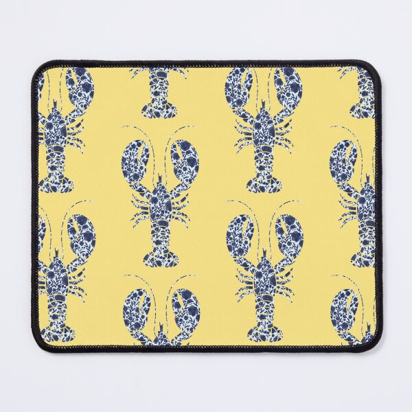 Item preview, Light blue lobster on pale yellow background designed and sold by Giulia Palazzo.