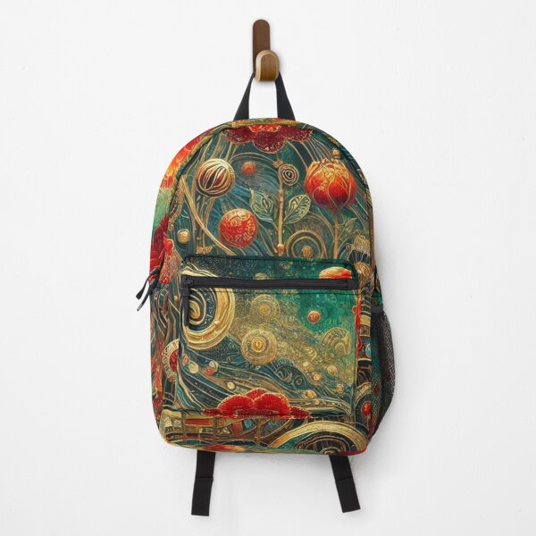 Item preview, Golden Red Blossoms: A Klimt-Style Art Nouveau Fantasy designed and sold by Yves Artico.