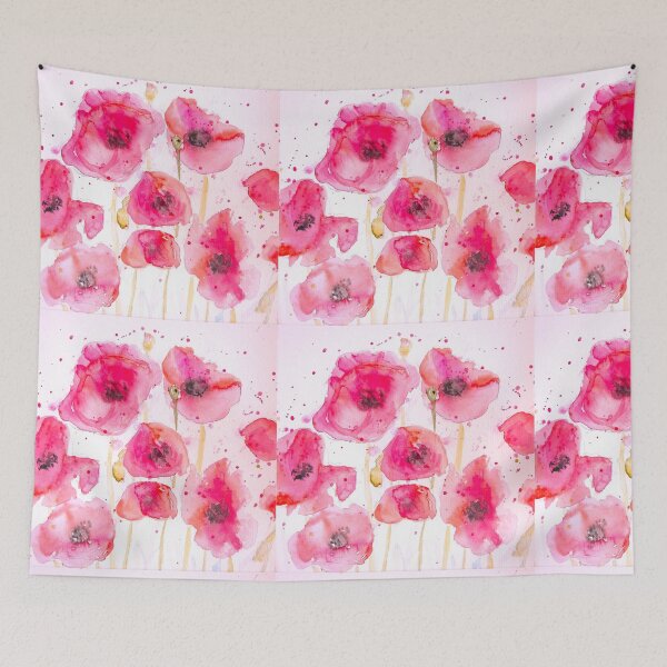 Item preview, Red Poppy Party Watercolor Painting designed and sold by Sarah  Rajkotwala.