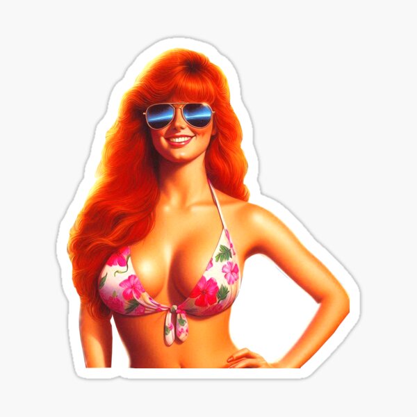 Item preview, Hot Redhead Summer Girl designed and sold by PulpVintage.