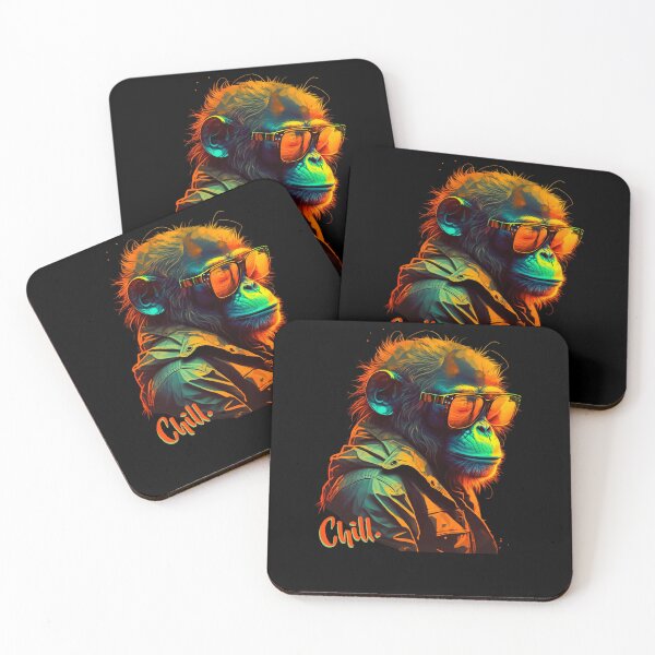 Item preview, Retro Groovy Ape Sunglass Synthwave Nostalgia designed and sold by Dressed For  Duty.