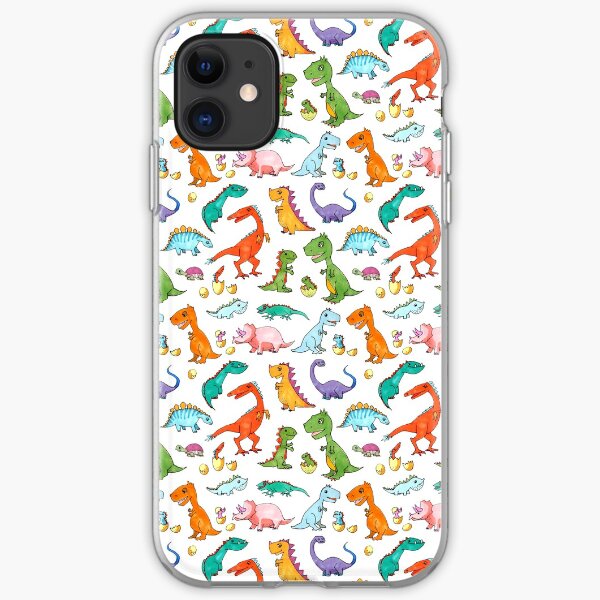 Muster Dinofamilie – Dinosaurier im Kinderzimmer iPhone Flexible Hülle