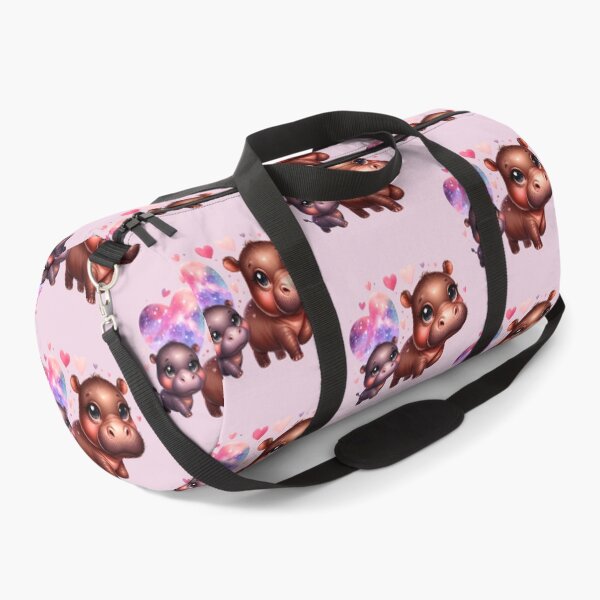 Item preview, Moodeng pygmy hippo and mom (beige background) designed and sold by Ningodino.