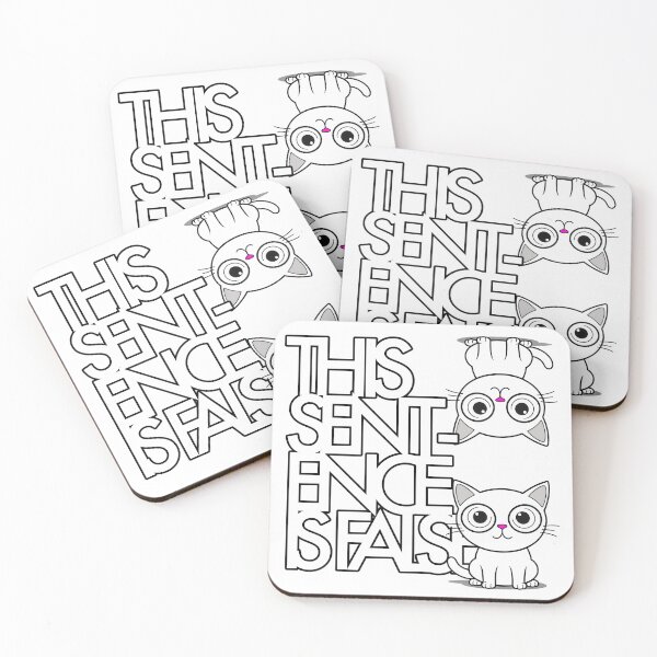 Item preview, This Sentence is False Gödel inspired logic puzzle with a confused cat designed and sold by GetContented.