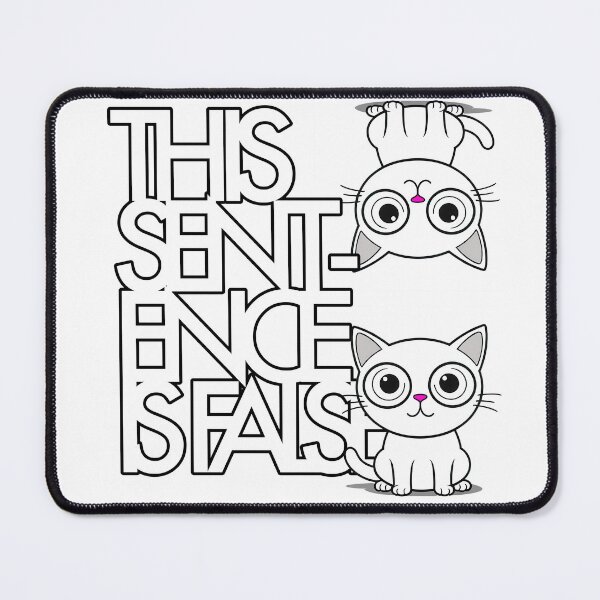 Item preview, This Sentence is False Gödel inspired logic puzzle with a confused cat designed and sold by GetContented.