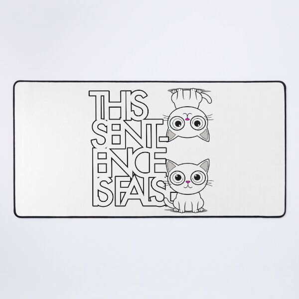 Item preview, This Sentence is False Gödel inspired logic puzzle with a confused cat designed and sold by GetContented.
