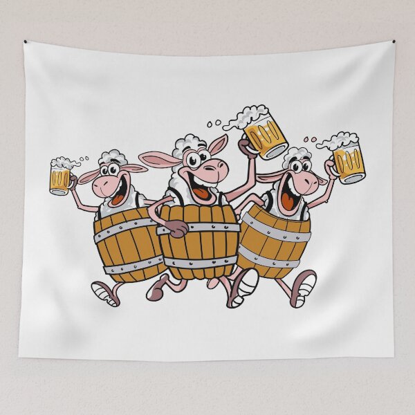 Item preview, Running sheep and beer / beer running sheep designed and sold by AdyKurniawan.