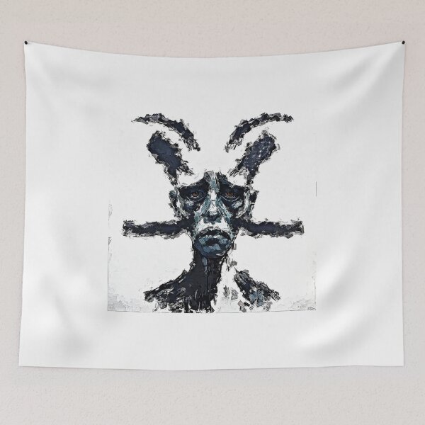 Item preview, A monochrome, abstract portrait of a face designed and sold by oneline-art.