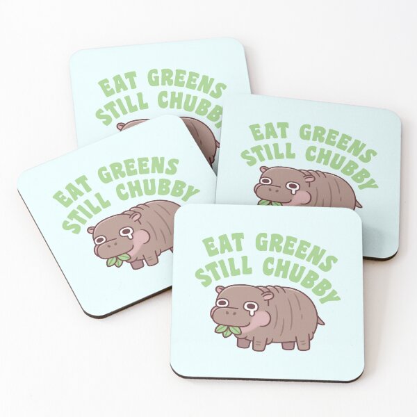 Item preview, Sad Hippo Eat Greens Still Chubby Funny Diet designed and sold by rustydoodle.