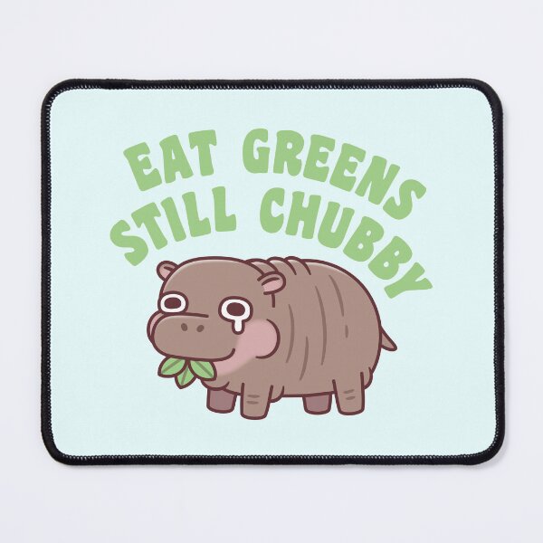 Item preview, Sad Hippo Eat Greens Still Chubby Funny Diet designed and sold by rustydoodle.
