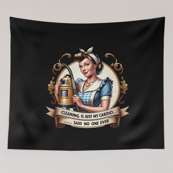 Item preview, Retro Housewife, cleaning is just my cardio designed and sold by artedigital99.
