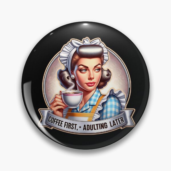 Item preview, Retro Housewife, coffee first adulting later designed and sold by artedigital99.