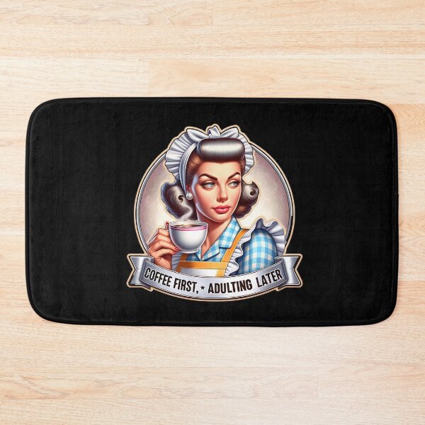 Item preview, Retro Housewife, coffee first adulting later designed and sold by artedigital99.