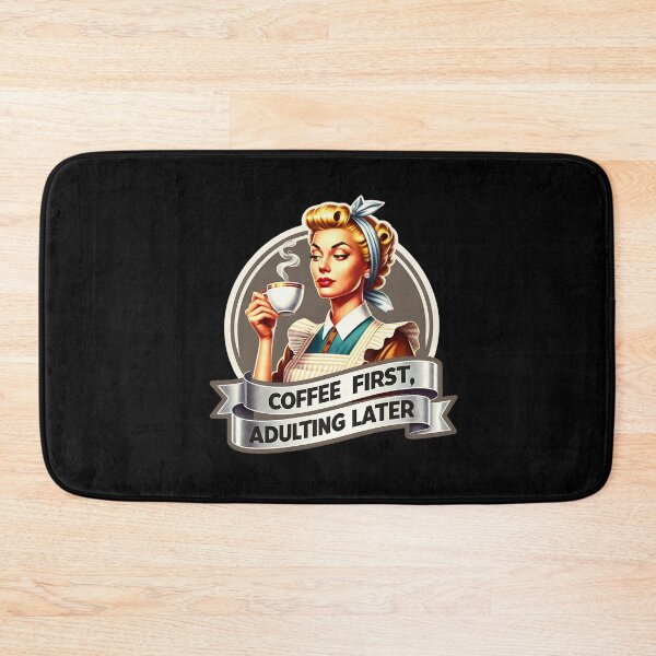Item preview, Retro Housewife, coffee first adulting later designed and sold by artedigital99.