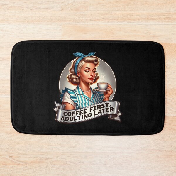 Item preview, Retro Housewife, coffee first adulting later designed and sold by artedigital99.