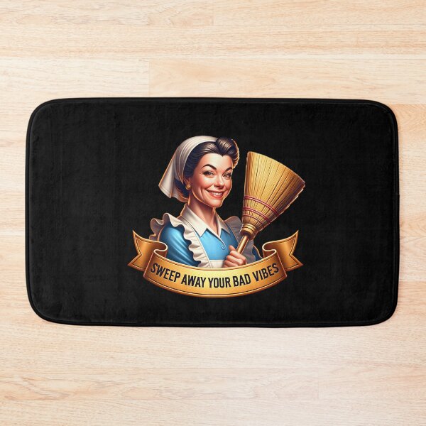 Item preview, Retro Housewife, sweep away your bad vibes designed and sold by artedigital99.