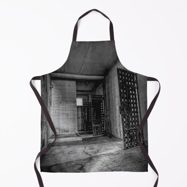 Item preview, Eerie Jail Cell Entrance with Metal Gates BW designed and sold by jrtwynam.