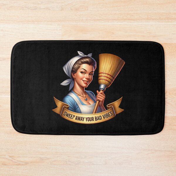 Item preview, Retro Housewife, sweep away your bad vibes designed and sold by artedigital99.