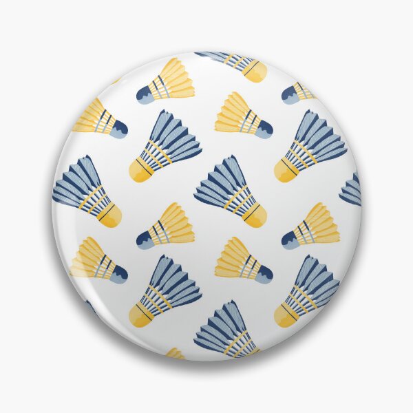 Item preview, Blue and yellow retro badminton birdie pattern designed and sold by Home Cyn Home.
