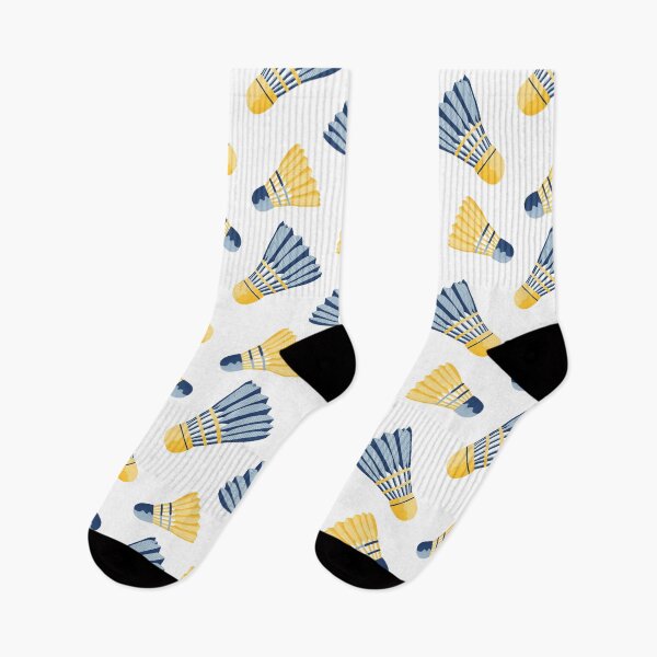 Item preview, Blue and yellow retro badminton birdie pattern designed and sold by Home Cyn Home.