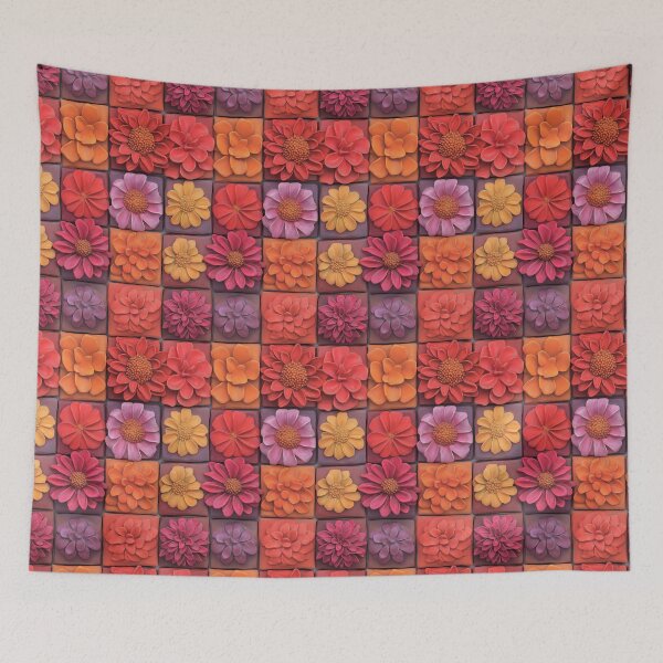 Item preview, Floral 3D Ceramic Tiles – Artistic & Detailed (10/144) designed and sold by sabantha.