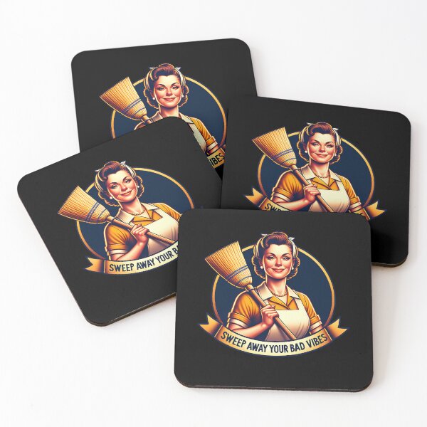 Item preview, Retro Housewife, sweep away your bad vibes designed and sold by artedigital99.