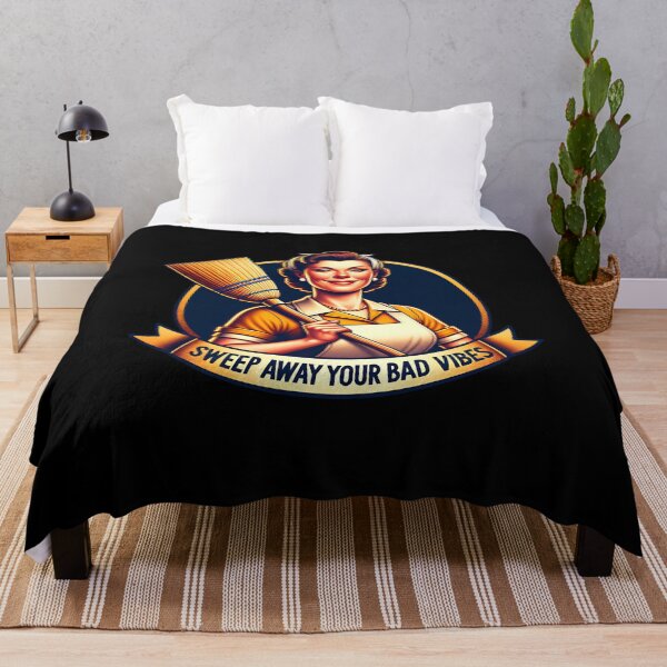 Item preview, Retro Housewife, sweep away your bad vibes designed and sold by artedigital99.