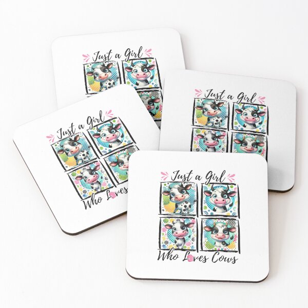 Item preview, Just A Girl Who Loves Cows, Adorable Happy Cows | designed and sold by Lotta Luxxa Lifestyle.