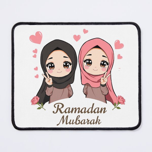 Item preview, two cute girls ramadan mubarak designed and sold by svarupa.