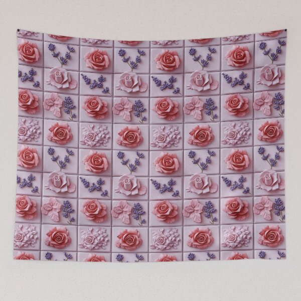 Item preview, Floral 3D Ceramic Tiles – Artistic & Detailed (21/144) designed and sold by sabantha.